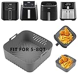 Silikon-Luftfritteusenkorbeinlagen, quadratisch, wiederverwendbar, für Ninja 5 QT, 5 QT Max, 6,5 QT XL, 6,5 QT Max, Cosori 6 Qt, Chefman – 6 QT, Sweetcrispy 6 QT, Gourmia 6 QT, Olixis 6 Quart