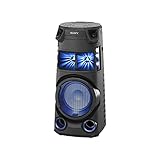 Sony MHC-V43D Bluetooth Party Lautsprecher (One Box HiFi Music System, Lautsprecherbeleuchtung, CD/DVD, HDMI, FM/DAB Tuner, App Steuerung), Schwarz, MHCV43D.CEL