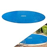 Arebos Pool Solarabdeckplane rund Ø 4,57m Blau | Solarplane Stärke 120 µm | Solarfolie zuschneidbar | Poolheizung Wassererwärmung Wärmeplane