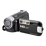 Handheld-Video-Camcorder, 1080P 16 MP DV-Kamera, 2,7-Zoll-TFT-drehbarer Bildschirm, 16-Fach Vlogging-Video für Kinder, Digitalzoom mit USB-Kabel, Schwarzer -DV-Player (Schwarz)
