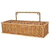 IMIKEYA Wandkorb hängend geflochten: Rattan Hängekorb Küche Badezimmer hängende Wand Korb Aufbewahrungskörbe für Küche Bad Organizer, 32x12.5x14.7 CM