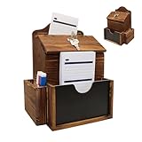 27x20.5x15cm Holz Vorschlagsbox, Kommentarbox, Wahlurne, Abschließbarer Holzbriefkasten Mit 2 Einwurfschlitzen Für Lehrer, Büro, Bauernhof, Restaurant, Kirche, Hochzeit, Nachrichtensammlung