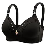 Damen Push-Up-BH, Unterwäsche, Top, Unterstützung, Schönheit, Rücken, kein Stahlring, Damen-BH-Set, trägerloser BH für Frauen, Übergröße, Schwarz , D