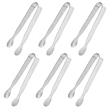 Eiszange Set, 6 Stück Edelstahl Zuckerzange Eiswürfelzange Salatzange Gebäckzange Süßigkeiten Candy Bar Clip Servierzange Küchenzange für Hochzeit Party Bar Büfett Grill Picknick (6 PCS)