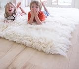 Steffensmeier Flokati 3000 Teppich Natur | original griechischer Hirtenteppich Hochflor | 100% Schurwolle aus Neuseeland, Größe: 140x200 cm