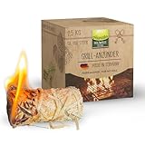 Heumüller Holzwolle Grillanzünder 2,5 kg (ca. 200 Stück) I Öko-Anzünder aus Holzwolle & Wachs I Lange Brenndauer & geruchsneutral I Ideal für Grill, Smoker & BBQ