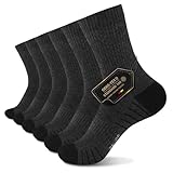 TUUHAW Tennissocken Herren 39-42 Lang Sportsocken Laufsocken Baumwolle Dicke Socken Wandersocken Damen Socken Verdickte Frottee Baumwollsocken 6 Paar, Dunkelgrau 39-42