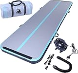 EVOLAND Turnmatte Aufblasbar, Airtrack Matte, Tumbling Matte, Aufblasbare Matte Tumbling Track, mit elektrischer Pumpe, 3M Air Turnmatte für Gymnastik, Yoga, Taekwondo, Bodenturnen, Schwimmen