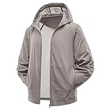 FASLOLSDP Leichte Jacke Herren Full Zip Langarm|Outdoor Kapuzenjacke mit Sonnenschutz|Atmungsaktiv Schnelltrocknend Winddicht|Sportjacke für Wandern Laufen Trekking Wassersport Campingurlaub