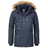 Geographical Norway Herren Winter Parka Chirac Navy - L - mit UD Bandana