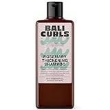 BALI CURLS Rosemary Thickening Shampoo – Stärkend mit Rosmarinöl, Biotin & Koffein – Veganes Volumen Shampoo für feines & dünnes Haar – Curly konform – 200ml