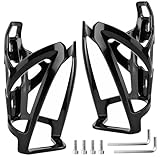 SMLOPLOM Flaschenhalter Fahrrad, 2 Stück Getränkehalter Fahrräder, Flaschenhalterung mit Schrauben für MTB und Rennräder, Schwarz