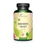 Bierhefe Brewers Yeast 2500 mg | Mit Biotin für gesunde Haut, Haare und Nägel | 100% natürlich ohne Zusatzstoffe| Laborgeprüft | Deutsche Produktion | 120 hochdosierte Kapseln | Vegan | Vegavero®