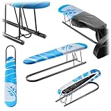 KADAX Ärmelbrett für Hemden 53x13cm mit 5mm Schaumstoffunterlage und abnehmbarem Bügelbrettbezug, klappbares Bügelbrett für Ärmel, Ärmelbügelbrett Made in EU (Schwarz)