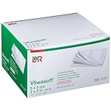 Vliwasoft Vlieskompressen, steril, 4-lagig, 50 x 5 Kompressen (5 x 5 cm)