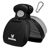 DOGOPAL Hundekotgreifer mit Beutel für Unterwegs - Tragbare Hundekotschaufel mit Erweiterbarem Fach für Hundekotbeutel - Hundekotzange Pooper Scooper - Kotschaufel Hunde Katze (GRAU, Medium)