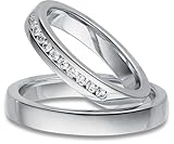 Kolibri Rings Eheringe Silber 925 11 Zirkonia Steine Paarpreis - Gravur und Etui