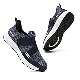 Kyedoo Herren Indoor Fahrradschuhe Kompatibel mit SPD Cleats, Bequeme Walkable Bike Schuhe, Cleats Included, Blau, 12.5 Women/11 Men