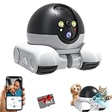 Blinky Bot Camera, Blinky Bot Pro, 360° View Blinky Bot Robot, 1080p Hd Wi-Fi Mobile Pet Cameras, Dual Lens with App Control, Night Vision, Mobile Phone Remote Control for Pet/Elderly (WiFi)