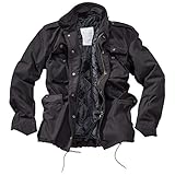 Surplus Raw Vintage M65 Herren Outdoor Feldjacke Parka gefüttert, schwarz, S