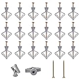 jatimdotina 20 Stück Hohlraumdübel Butterfly, Gipskartondübel mit 20 Stück Schrauben, Spreizdübel Hohlwanddübel, Gipskartondübel mit Schrauben, Rigipsdübel Für Gipskarton, Gipsfaserplatten