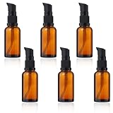 6 Stück 30 ml Leer Glasflaschen Braun, bernsteinfarbene Glas-Lotion-Flaschen, Lotionspender Braunglas Flasche mit pumpe, Ätherisches Öle Flaschen Reise Flaschen Creme Lotion Flasche Pumpflasche