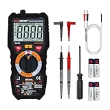 Digital Multimeter mit 6000 Zählt TRMS Ohm Volt Amp Meter AC/DC Spannung Strom widerstand Diode Kapazität Frequenz Duty Temperatur NCV mit großer LCD Display Hintergrundbeleuchtung und Taschenlampe