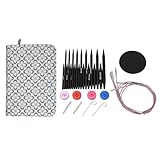 Rundstricknadel Set mit Wechselspitzen, verschiedenen Größen, Aufbewahrungstasche, Schwarz - Ergonomisch, Flexibel, Ideal für Handarbeit und Strickprojekte