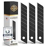 KRAFTFELS 25x Profi Cuttermesser Klingen 18mm - Ersatzklingen Cuttermesser aus hochwertigem Carbonstahl - Klingen Cutter Messer - Gehärtet & ultra scharf - Abbrechklingen für Cutter Messer Schwarz