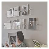 Broschürenhalter zur Wandmontage, transparentes Acryl, für Zuhause und Büro, 2 Stück, hängendes Bücherregal für Broschüren und Zeitschriften, passend für 30–100 cm Länge