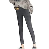 Damen Hosen Warm Samt Kaschmir Gamaschen Thermo Strumpfhose Leggings mit Innen Fleece Outdoor Yogahose Winter Warm Blickdichte Leggins Baumwolle Freizeit Thermohose Dicke Fleecehose