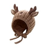 Entzückende Babymützen für den Winter, warme Ohrenmützen für Kleinkinder, rotes Design, Baby-Kopfbedeckung für Komfort Stil, gemütliche Kopfbedeckung für Neugeborene Kleinkinder (Coffee, 0-24 Months)