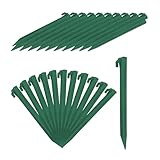Relaxdays Heringe, 32er Set, leichte Zeltheringe, weiche & sandige Böden, 31 cm lang, Kunststoff, Bodenanker, grün