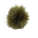 Rockreyoa 5 Stück Plüsch Pompon 14cm Kunstfell Pompon Bommel Fellbommel mit Elastischer Schlaufe Faux Fur Pom Fellpompon Beanies Fellbommel Kunstpelz Pom Ball für Tasche Anhängern Armeegrün