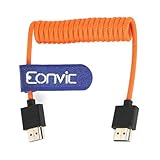 Eonvic 2.1 HDMI 8K HDMI auf HDMI Kabel High Speed Thin Male to Male Extender Geflochtenes Spiralkabel für Atomos Ninja V Sony a7siii Portkeys BM5 Monitor