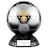 Trophy Shack Ltd Elite Heavyweight Most Improved Player Football Award Platinum to Black 185mm