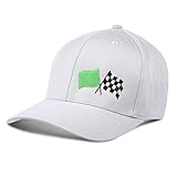 Herren Flexfit Karierte Flagge Rennmütze (grau), GRAU, 6 3/4 / 7 1/4