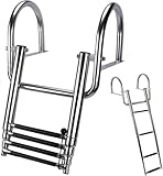4 Stufen Badeleiter Leitern, Badeleiter Klappbar Bootsleiter, Badeleiter Boot Poolleiter Edelstahl Leiter Schwimmbad Teleskopleiter Teleskopisch 4 Stufen Leiter Mit Griffen & Breitem Pedal Für Marine