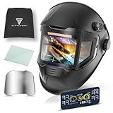 STAHLWERK Automatik-Schweißhelm 3 in 1 SPLIT - Schweißerhelm mit True-Colour, autom. Abdunkelung DIN 4-14, optische Klasse 1/1/1/1, Jobspeicher, 180° Sichtfeld 116x81mm, Schweißschild, Schweißmaske