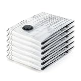 GRIFEMA 6 Stück Vakuumbeutel 60x40 cm – Platzsparend für Bettwäsche, Bettdecken, Decken und Reisen, Wiederverwendbar Vakuumbeutel für Kleidung, GH83-4