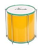 XDrum SSD-1616 Surdo Samba Trommel - brasilianische Basstrommel - Kessel aus Aluminium - 6 Stimmschrauben - Größe: 16' x 16' - gelb-grün