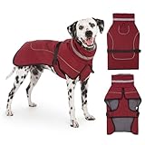 Axcimond Mantel Hund Wasserdicht Winter Hundemantel Warm Wasserdicht Hundejacke Fleece Hundepullover Hundemantel mit Fellkragen Reflektierend Winterjacke für Kleine Mittlere Große Hunde Regenmantel