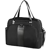 KROSER Laptop Damen Handtasche Shopper 15,6' Stilvolle Umhängetasche Wasserabweisende Große Reise Einkauftasche mit RFID-Taschen für Arbeit/Business/Hochschule/Frauen-Schwarz MEHRWEG