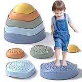 Lehoo Castle Balanciersteine für Kinder, Rutschfeste Stapelsteine Stepping Stones Kids, Balance Steine Set Für Drinnen und Draußen, Garten Outdoor Spielzeug Kinder