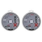 Bosch Professional 10 Stück gerade Trennscheibe Standard (für Inox, X-LOCK, Ø125 mm, BohrungsØ: 22,23 mm, Dicke:1 mm) (Packung mit 2)