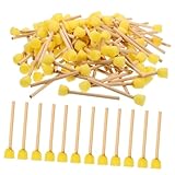 jojofuny 100 Stück Runde Schwamm Pinsel für Teiliges Hochwertigem Schwamm und Holz für DIY Malerei Basteln und Kreative Projekte Langlebig und Leicht zu Reinigen