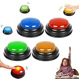 SOCLING Buzzer Im Klassenzimmer, Buzzer Für Quizspiele,Familienspiel-Nacht-Summer,Verschiedene Farbige Buzzer,Set Mit 4 Wettbewerbs-Requisiten, Spielzeug, Kinder-Puzzle-Summer Für Die Familie