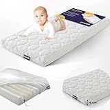 gowoll Baby Matratze 60x120 cm aus Kaltschaum mit Anti-Erstickungskanal 6 cm Höhe Kindermatratze für Babybett Kinderbett Hausbett und Reisebett (Wave Baby)