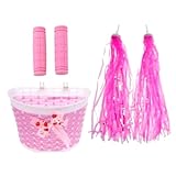 Uanqfegy Mädchen-Fahrradkorb-Streamer, Fahrradgriff-Griffhandschuhe, 5er-Set, Zubehör für Mädchen