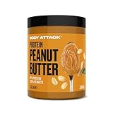 Body Attack Peanut Butter Creamy, 1kg - Erdnussbutter 30% Protein ohne Zuckerzusatz, vegan, ohne palmöl